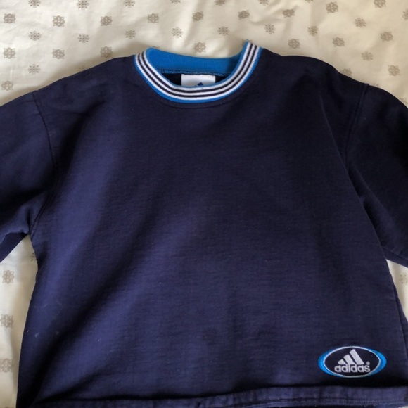 Blue adidas cropped sweater - Picture 1 of 2